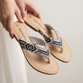 Mules Femme Cuir Motif Perles – San Marina 100% Original