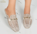 Mules mocassins à maille crochetée