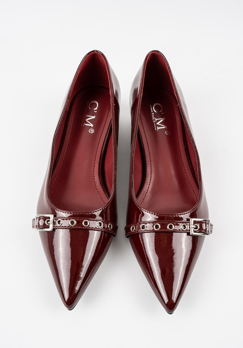 Chaussure Plate Vernie à Bride